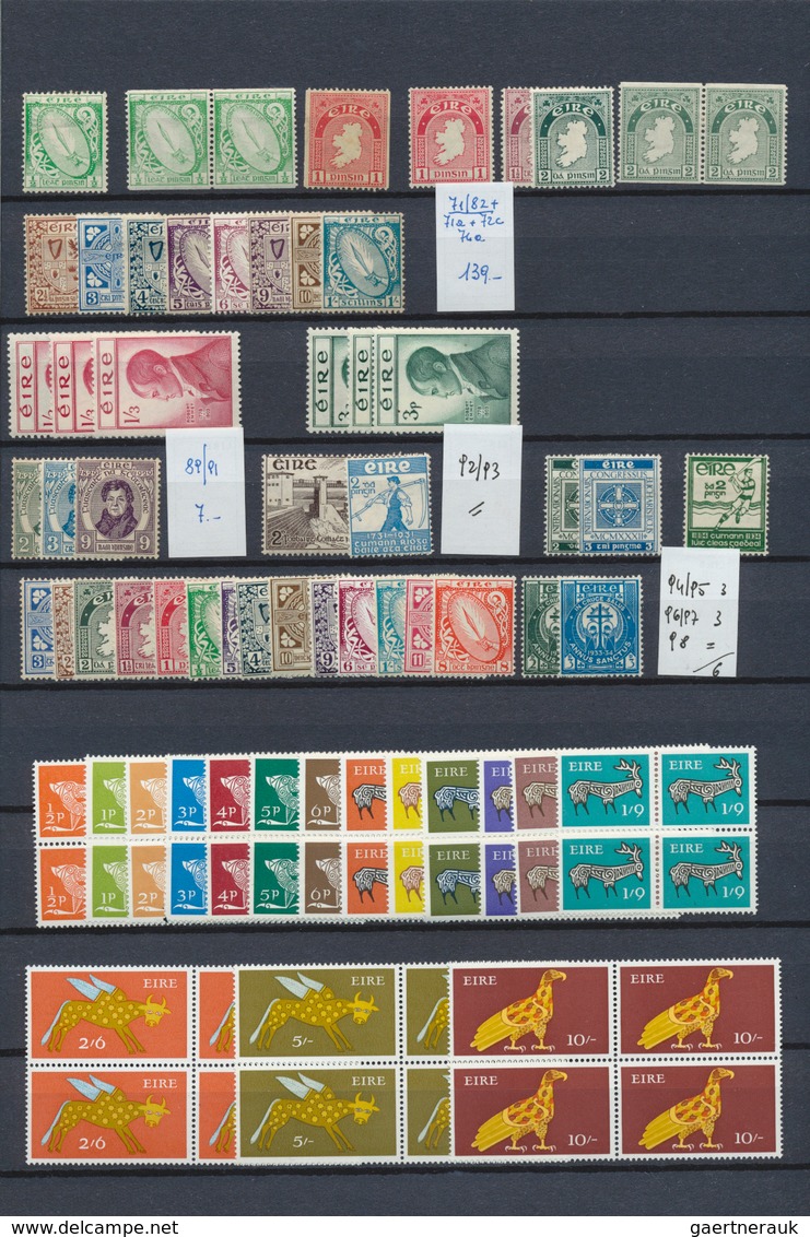 26815 Irland: 1922/1971, Mint Collection/assortment On Stocksheets, Incl. Better Definitives, Coil Stamps, - Lettres & Documents