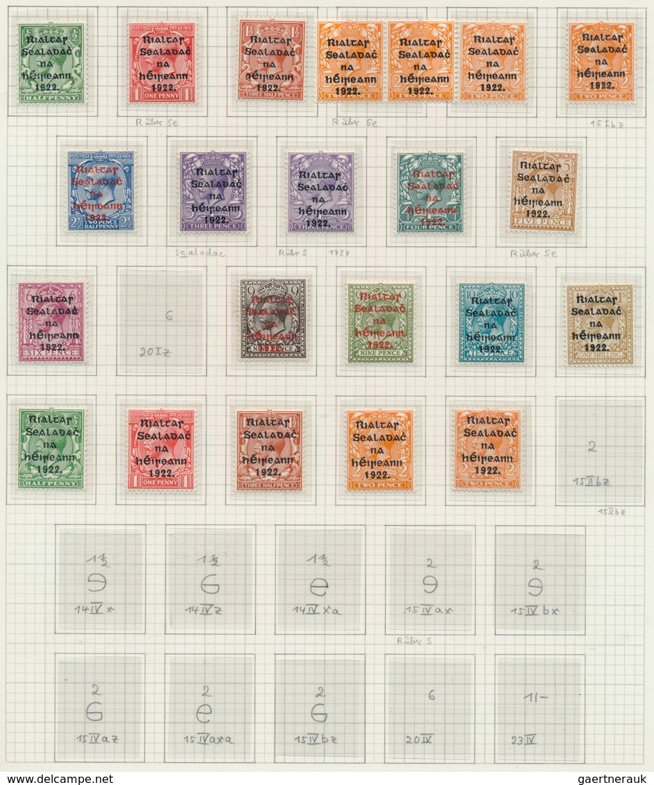 26818 Irland: 1922/1923, "Rialtas" And "Saorstat" Overprints, Unmounted Mint Collection Of More Than 100 S - Lettres & Documents