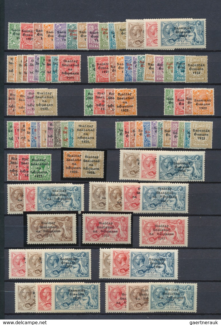 26822 Irland: 1922, "Rialtas Sealadach Na HÉireann" And "Saorstát Éireann" Overprints, Mint Accumulation O - Lettres & Documents
