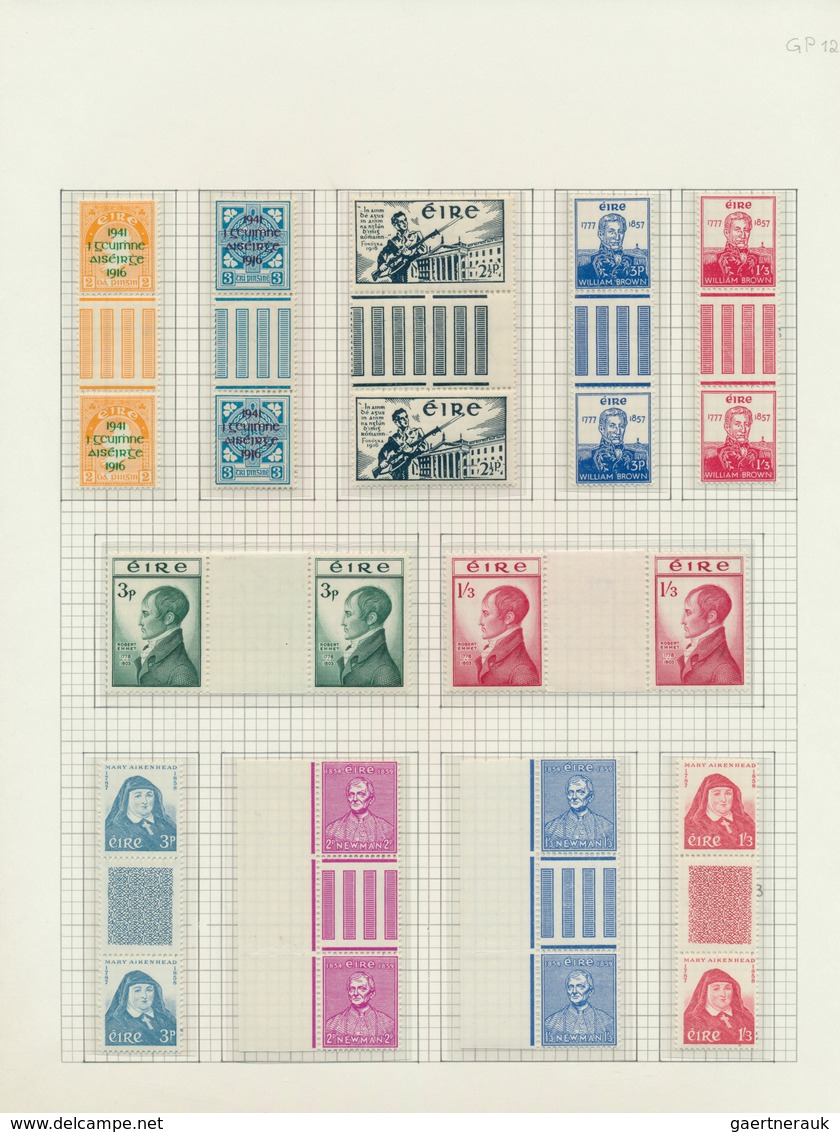 26825 Irland: 1929/1982, GUTTER PAIRS, Unmounted Mint Collection Of Apprx. 190 Gutter Pairs Of Commemorati - Lettres & Documents