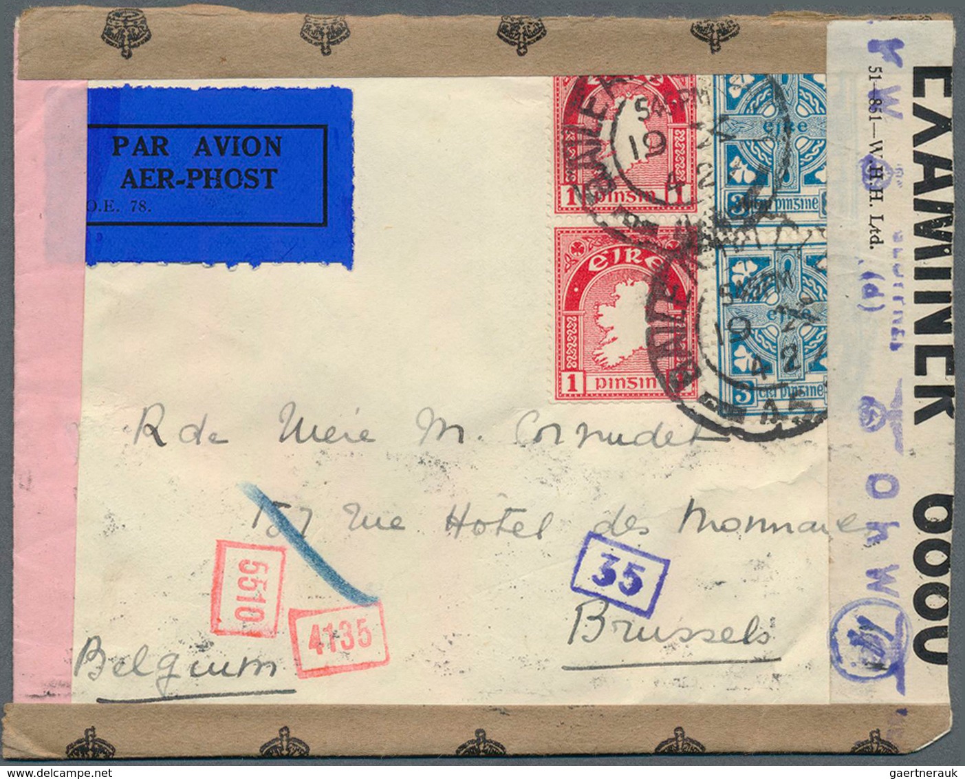 26828 Irland: 1940/1945, CENSORED MAIL WWII, Very Attractive Lot With 10 Irish Covers And 5 Covers Incomin - Lettres & Documents