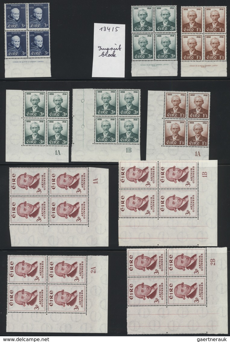 26829 Irland: 1952/1981, Unmounted Mint Collection Of Apprx. 570 Plate Blocks, Well Sorted In A Binder, Ap - Lettres & Documents