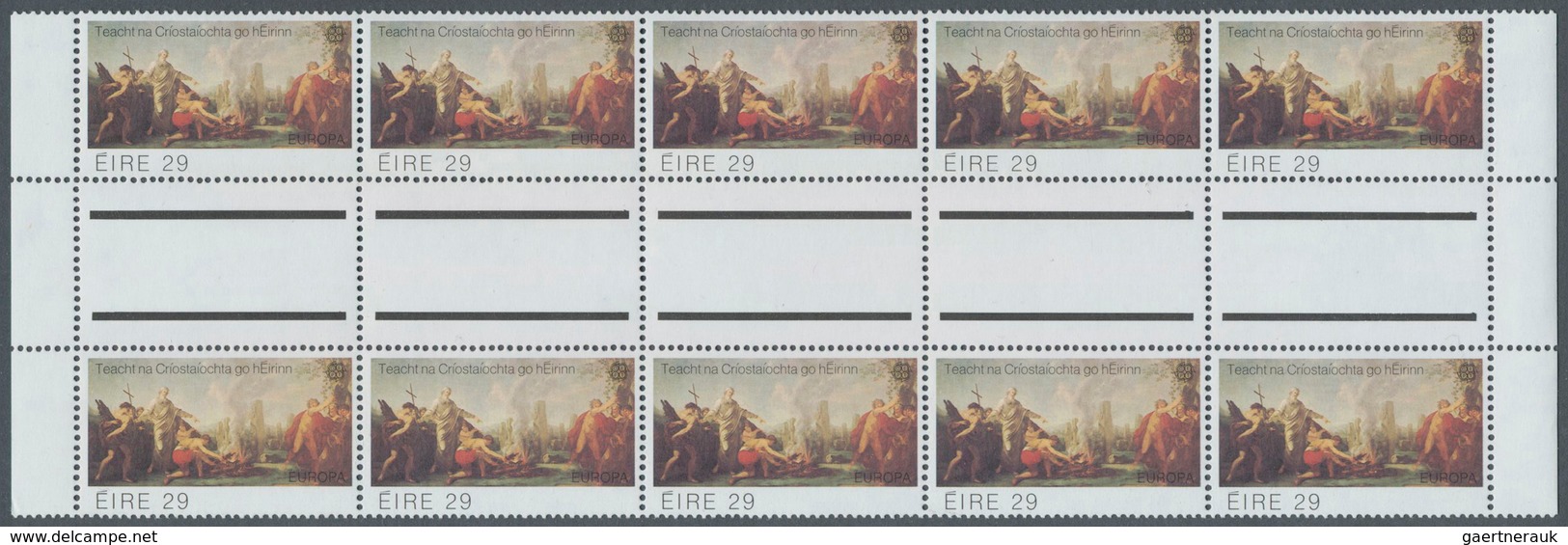 26838 Irland: 1982, Europa, 50 Gutter Pairs Of This Issue In Stripes Of 5 Pairs Each, Mint Never Hinged. M - Lettres & Documents