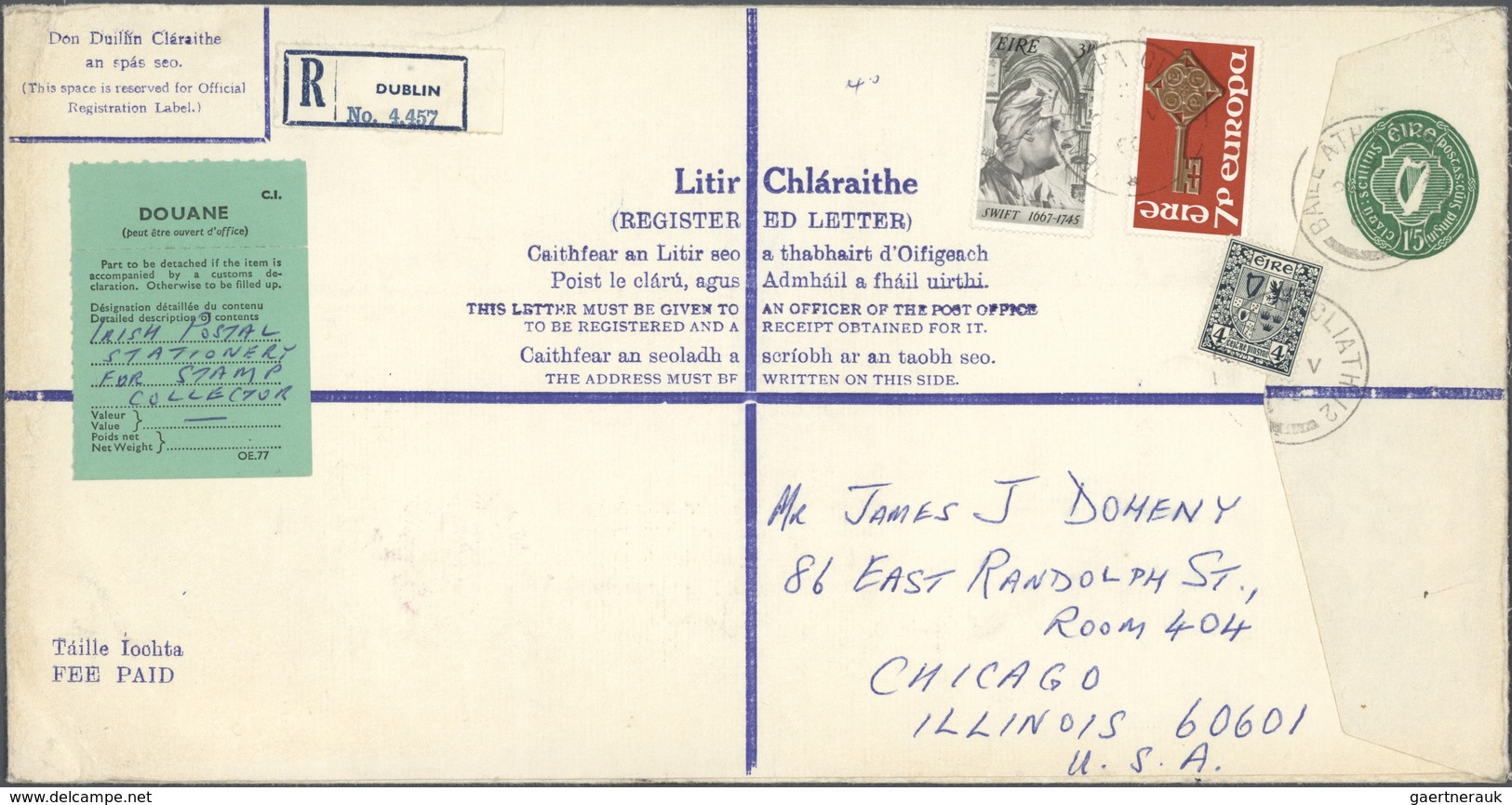 26856 Irland - Ganzsachen: 1962-69, Specialized Collection Of 45 Postal Stationery Registered Envelopes, W - Entiers Postaux