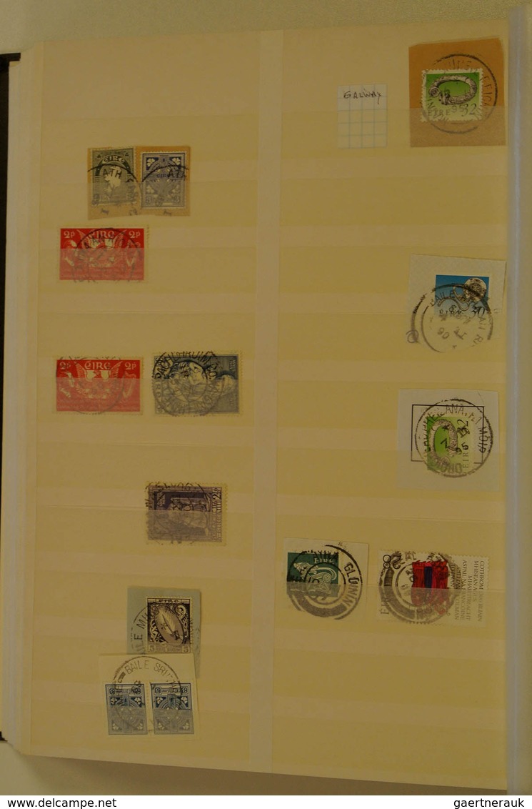 26859 Irland - Stempel: Cancel collection of Ireland from ca. 1922 in 3 fat stockbooks with some literatur