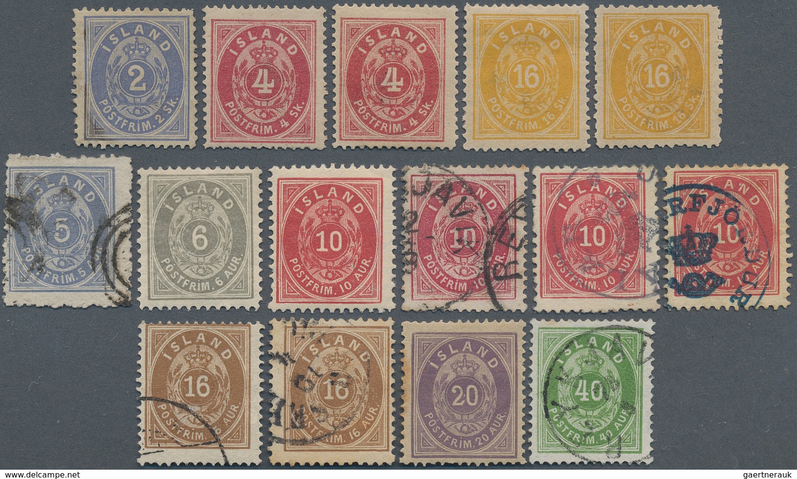 26864 Island: 1873-1900, Collection Of 29 Stamps, Mint, Unused Or Used, With First Issue 2s., 4s.(2) And 1 - Sonstige & Ohne Zuordnung