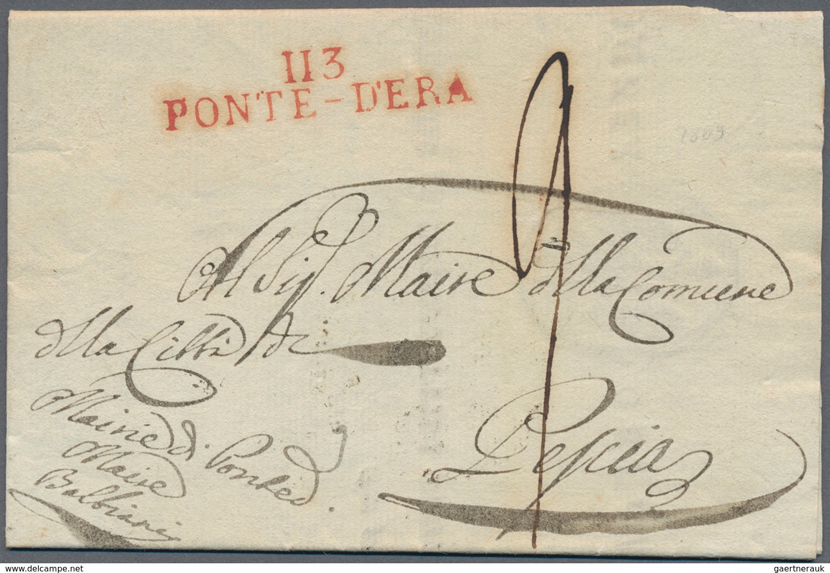 26883 Italien - Vorphilatelie: 1757/1855 Ca., Collection With More Than 40 Folded Letter Covers, Comprisin - ...-1850 Préphilatélie