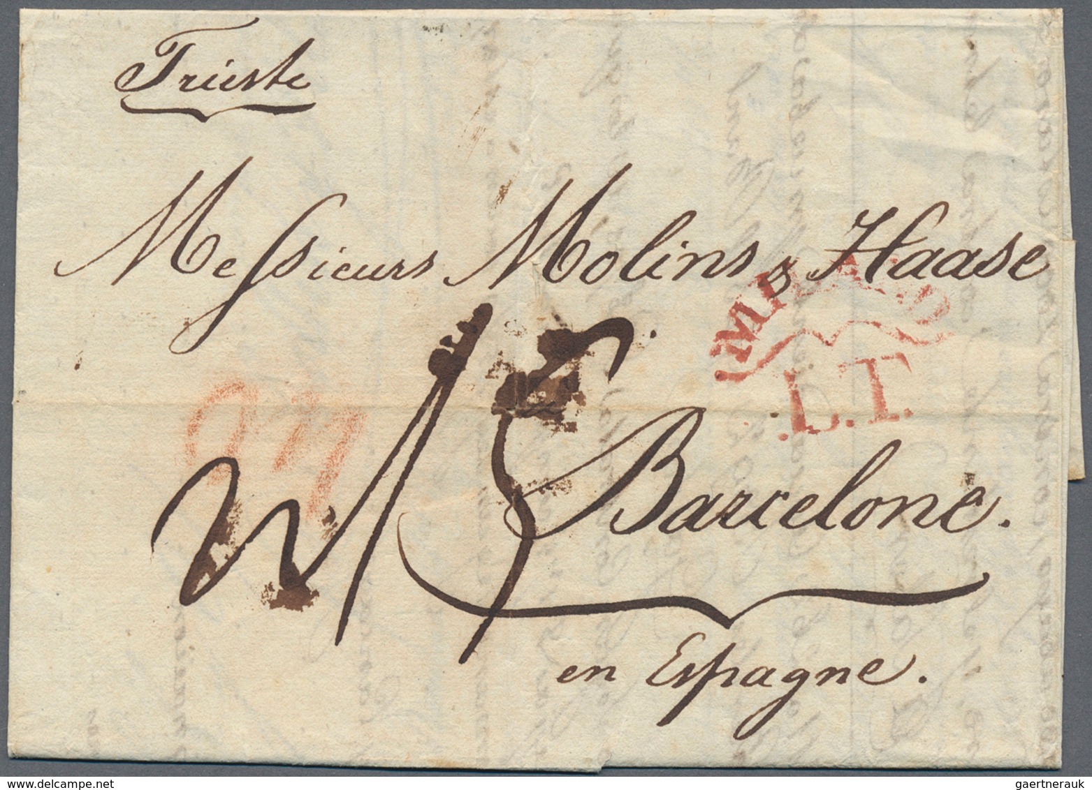 26883 Italien - Vorphilatelie: 1757/1855 Ca., Collection With More Than 40 Folded Letter Covers, Comprisin - ...-1850 Préphilatélie