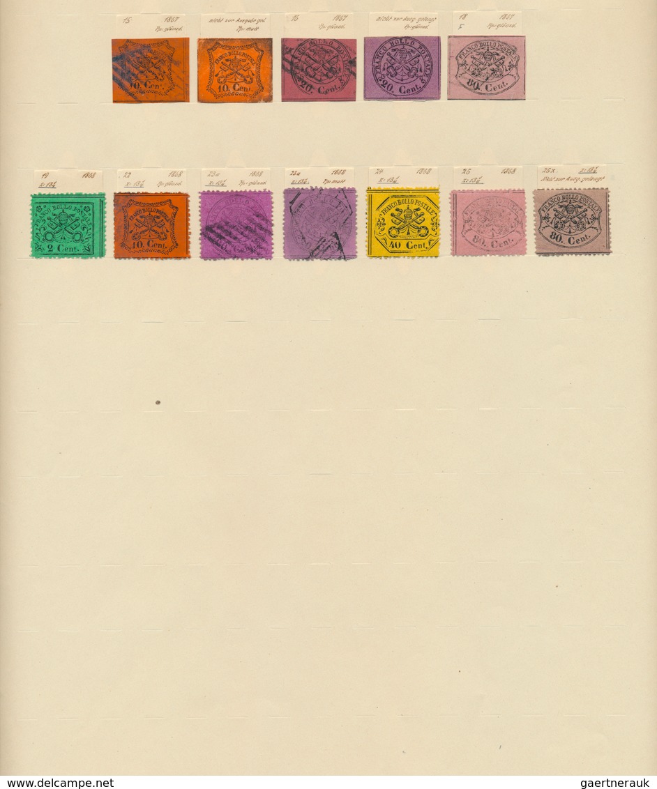 26899 Italien - Altitalienische Staaten: Kirchenstaat: 1852/1868, Chiefly Used Collection Of 30 Stamps Sho - Kirchenstaaten