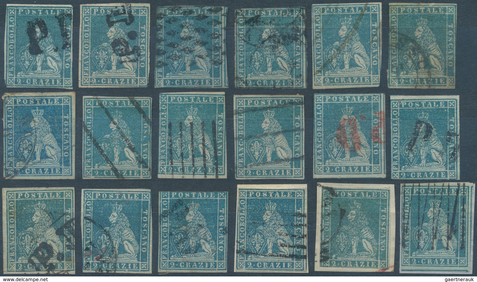 26910 Italien - Altitalienische Staaten: Toscana: 1851/1860, Lot Of 38 Used Stamps Showing A Good Diversit - Toscane