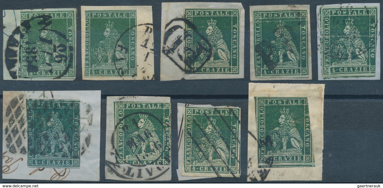 26910 Italien - Altitalienische Staaten: Toscana: 1851/1860, Lot Of 38 Used Stamps Showing A Good Diversit - Toscane