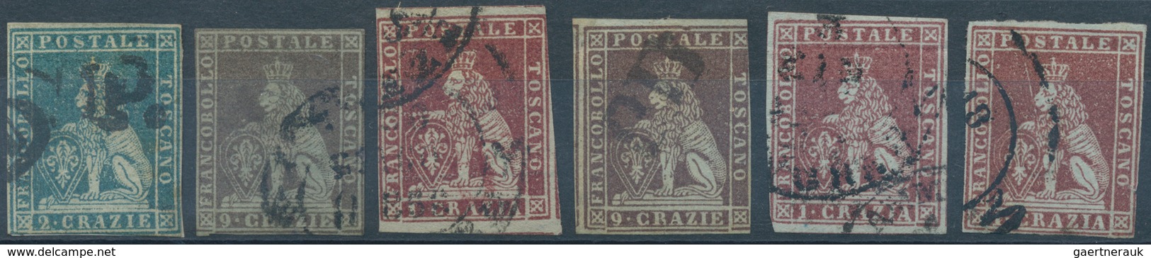 26910 Italien - Altitalienische Staaten: Toscana: 1851/1860, Lot Of 38 Used Stamps Showing A Good Diversit - Toscane