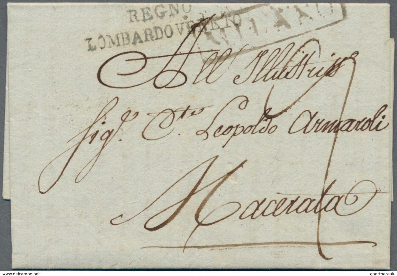 26913 Italien: 1818/1860, Interesting Lot Of Ca. 23 Folded Letters Abroad With Many TRANSIT-handstamps, Mo - Marcophilie