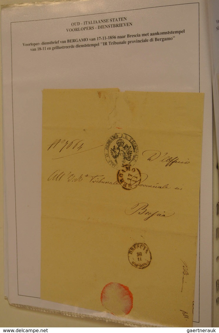 26914 Italien: 1843/65: Small Collections Letters Italy 1843-1865, Frontrunners, Service Etc. 24 Pieces. O - Marcophilie