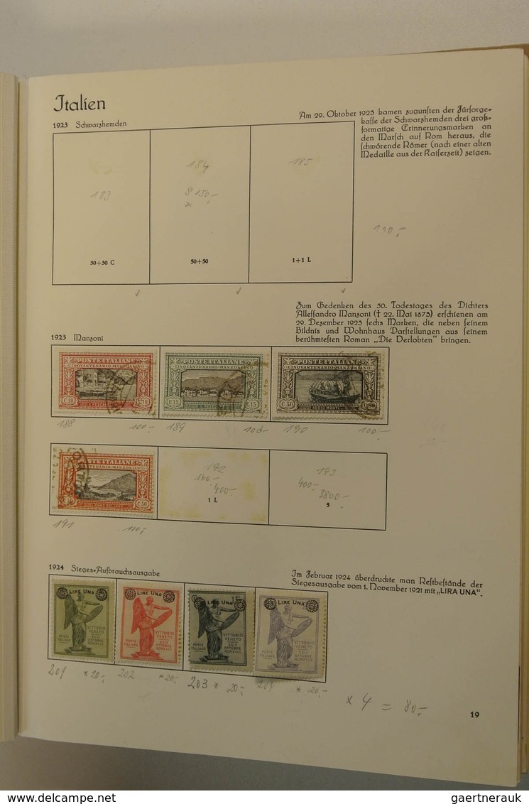 26915 Italien: 1850-1959. Mint hinged and used collection Italy and States 1850-1959 in 2 albums. Collecti