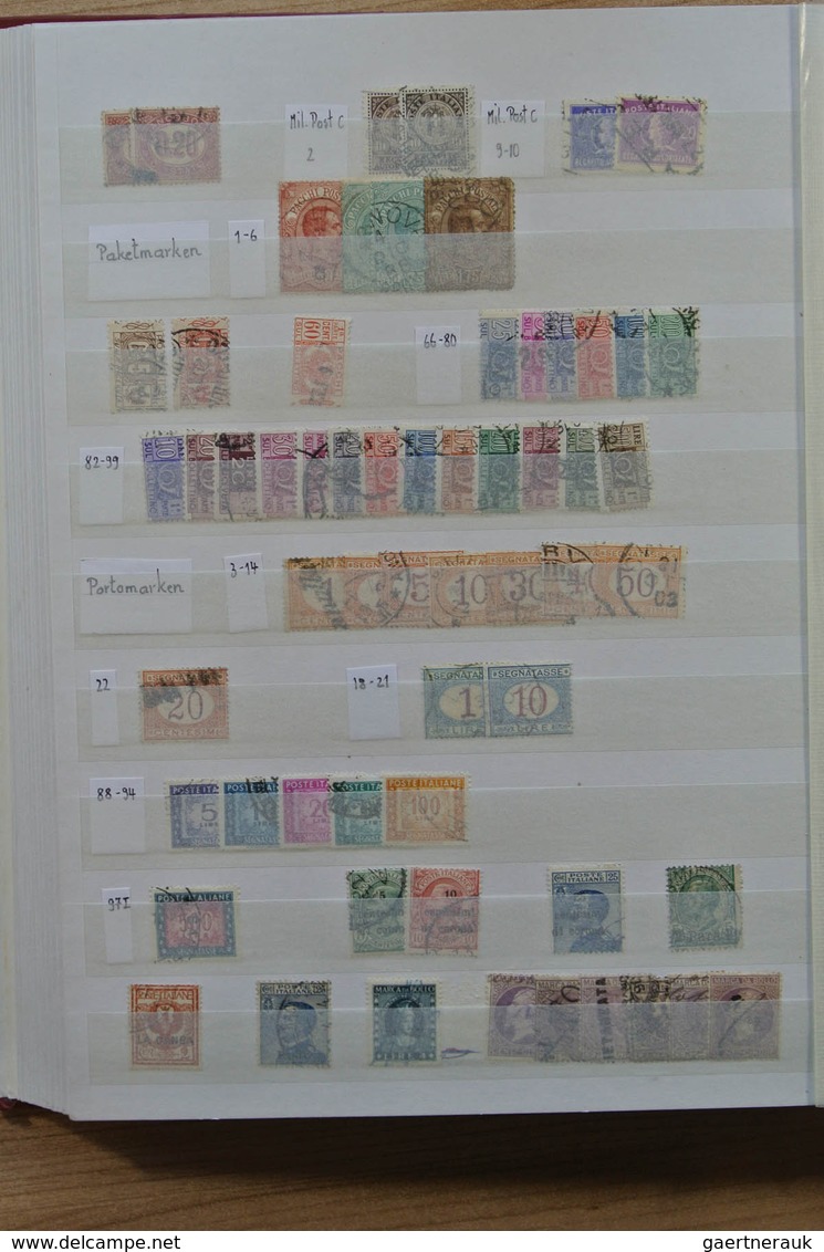 26918 Italien: 1852-1990. Stockbook with a nice used collection Italy and old Italian States 1852-1990.