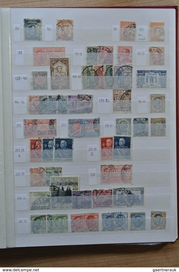 26918 Italien: 1852-1990. Stockbook with a nice used collection Italy and old Italian States 1852-1990.