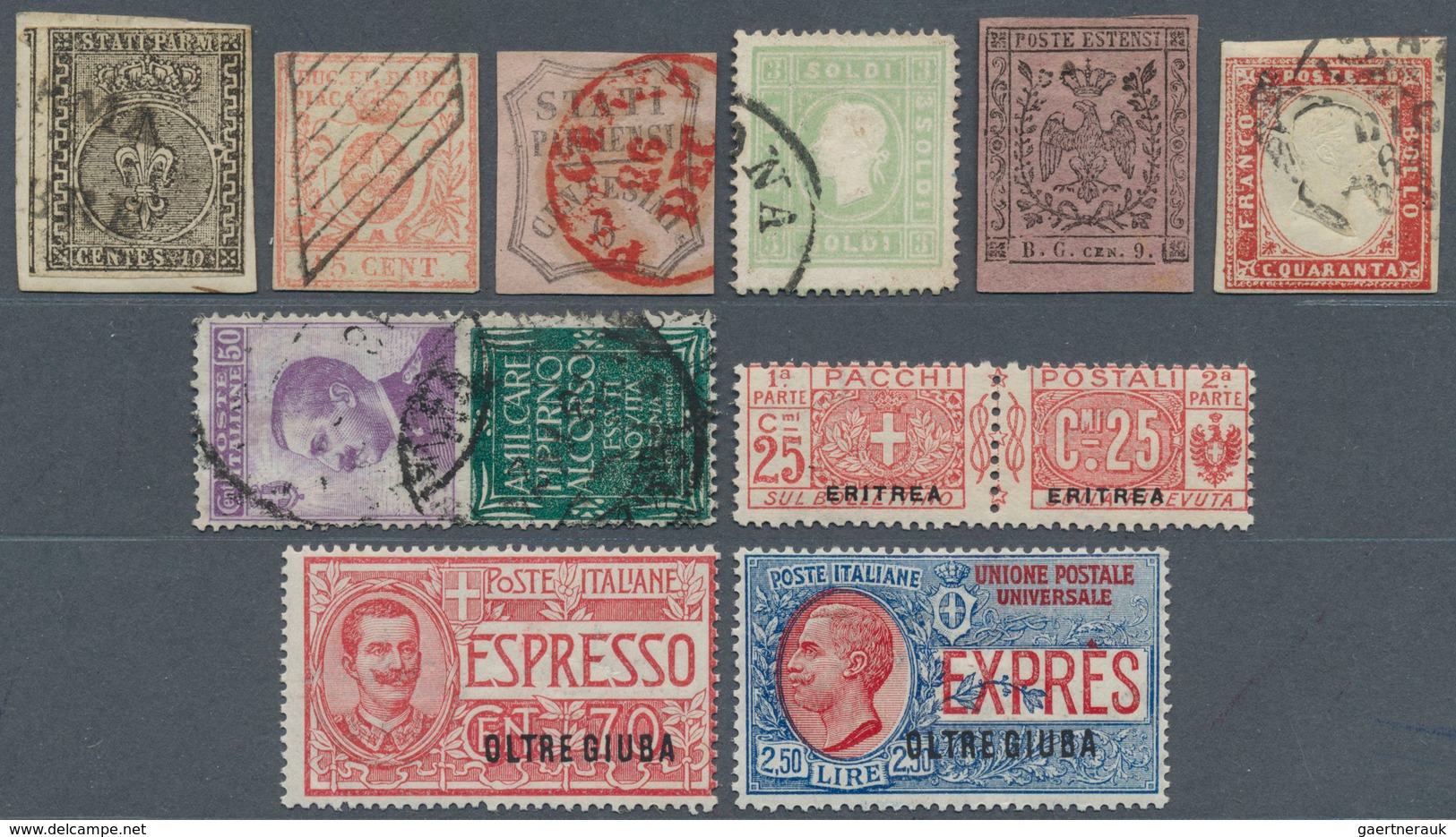26919 Italien: 1852/1955 (ca.), Duplicates Incl. Some Italian States With Several Better Stamps Some Heavy - Marcophilie