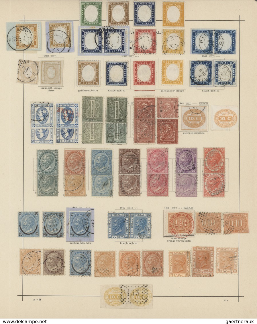 26934 Italien: 1861/1911, Used And Mint Collection On Ancient Schaubek Album Pages, Comprising A Marvellou - Marcophilie