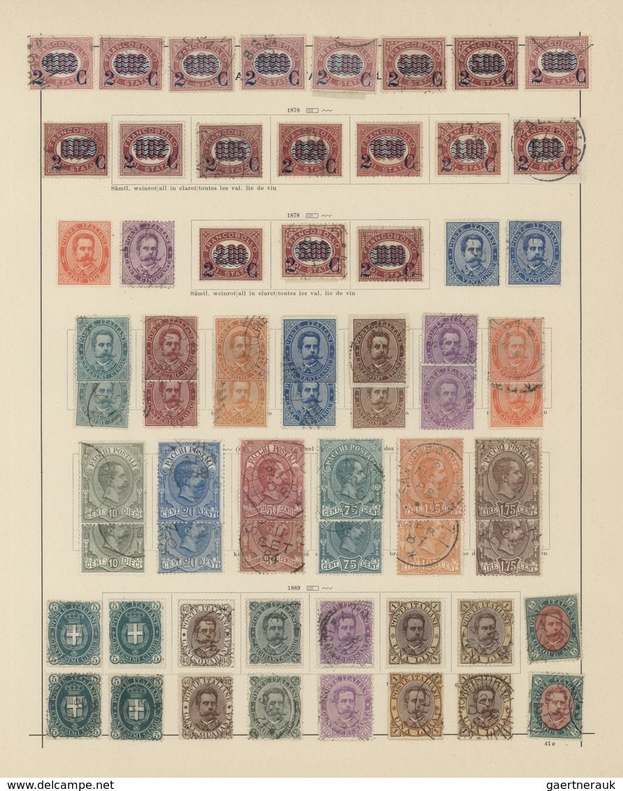 26934 Italien: 1861/1911, Used And Mint Collection On Ancient Schaubek Album Pages, Comprising A Marvellou - Marcophilie