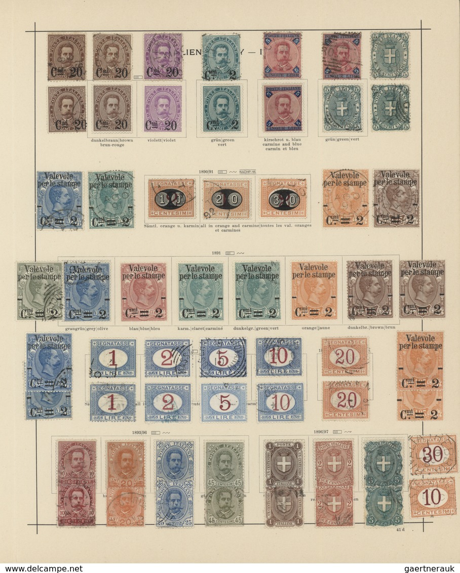 26934 Italien: 1861/1911, Used And Mint Collection On Ancient Schaubek Album Pages, Comprising A Marvellou - Marcophilie