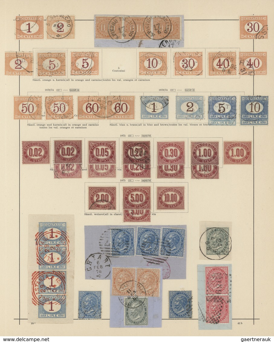 26934 Italien: 1861/1911, Used And Mint Collection On Ancient Schaubek Album Pages, Comprising A Marvellou - Marcofilie