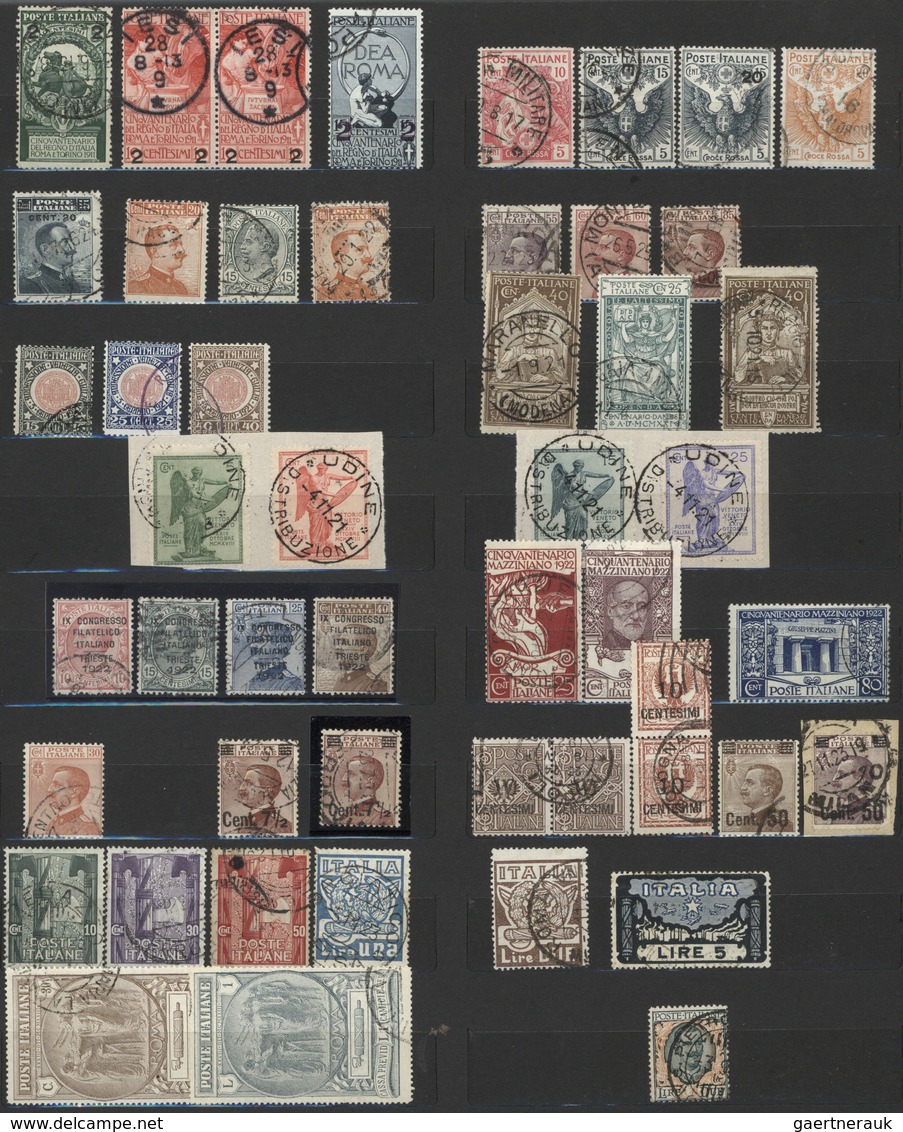 26944 Italien: 1862/1945: Advanced Used Collection In A Red SAFE Stockbook, With  Several Good Items, Sign - Marcophilie