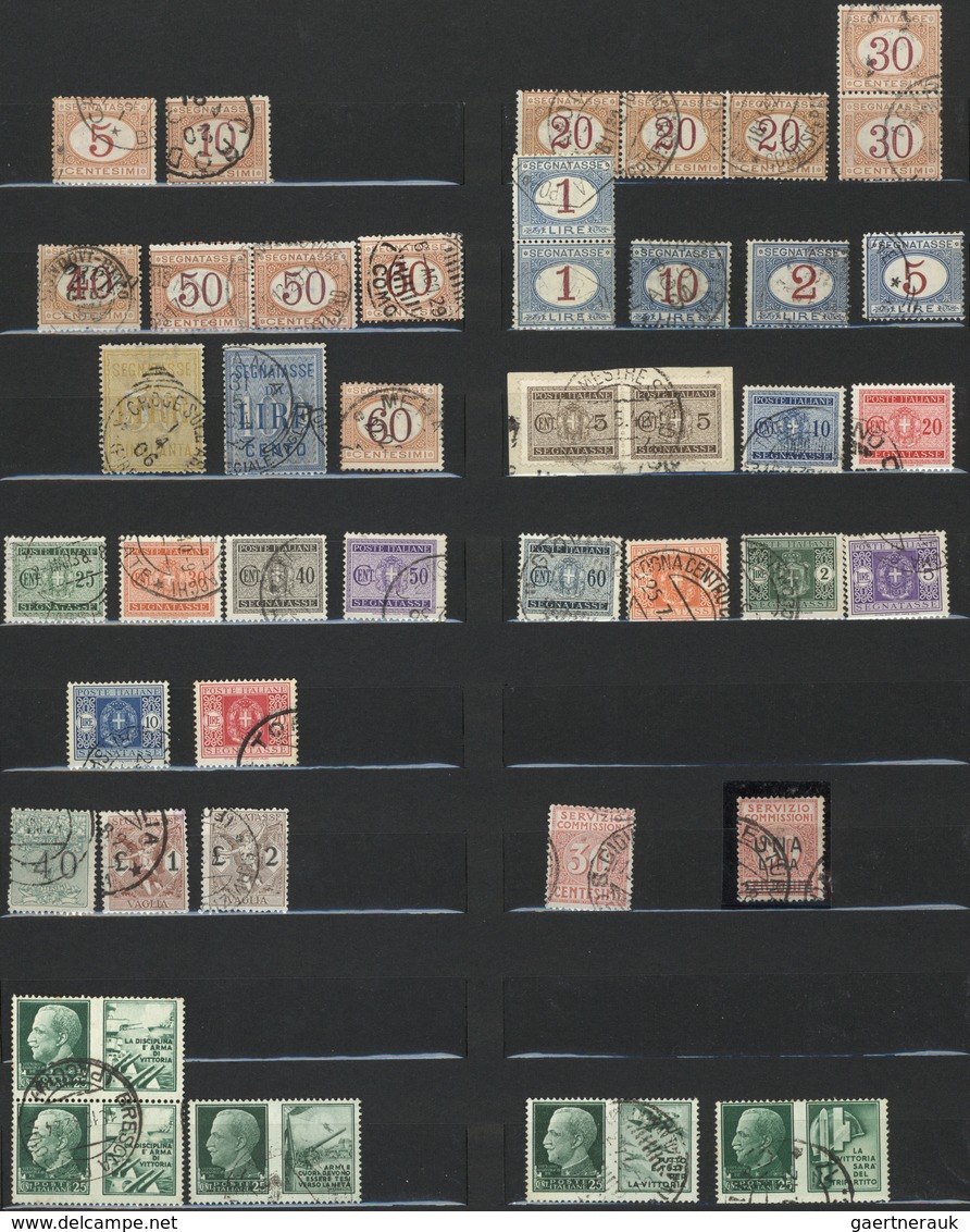 26944 Italien: 1862/1945: Advanced Used Collection In A Red SAFE Stockbook, With  Several Good Items, Sign - Marcophilie