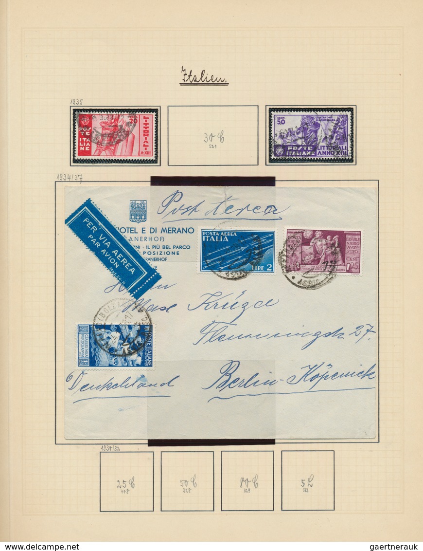 26950 Italien: 1863/1938, Used Collection On Album Pages With Many Interesting Issues, Definitive Sets Up - Marcophilie