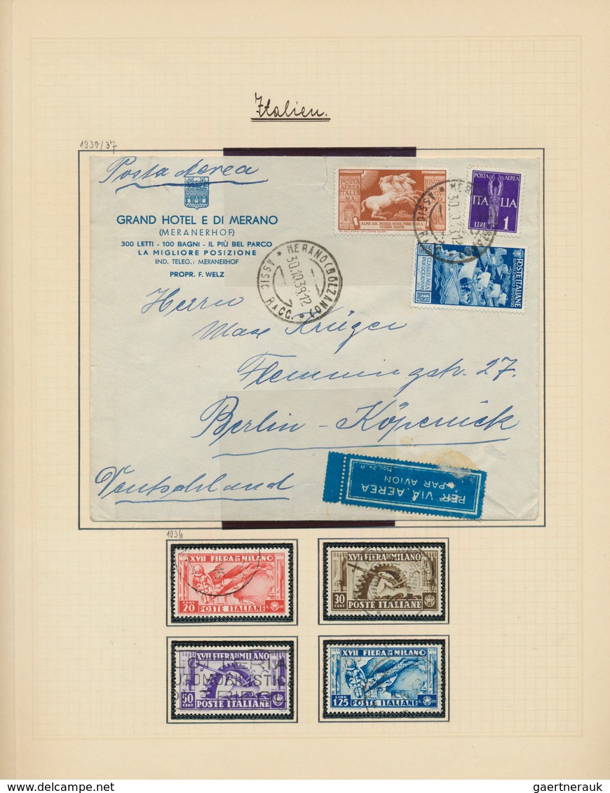 26950 Italien: 1863/1938, Used Collection On Album Pages With Many Interesting Issues, Definitive Sets Up - Marcophilie