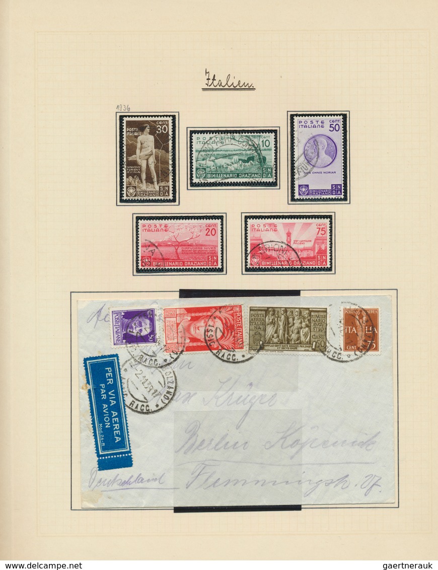 26950 Italien: 1863/1938, used collection on album pages with many interesting issues, definitive sets up