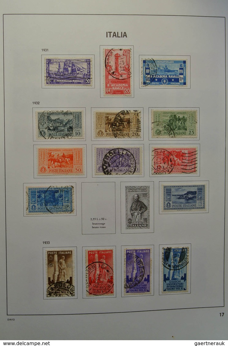 26951 Italien: 1863-2004. Nicely filled, mostly used collection Italy 1863-2004 in 2 Davo albums. Collecti