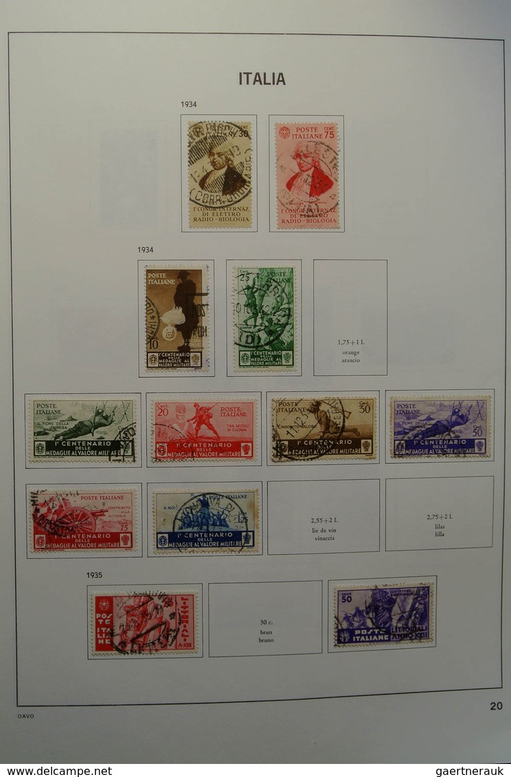 26951 Italien: 1863-2004. Nicely filled, mostly used collection Italy 1863-2004 in 2 Davo albums. Collecti