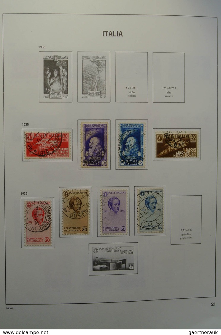 26951 Italien: 1863-2004. Nicely filled, mostly used collection Italy 1863-2004 in 2 Davo albums. Collecti