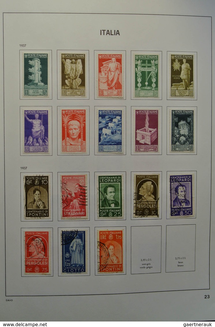 26951 Italien: 1863-2004. Nicely filled, mostly used collection Italy 1863-2004 in 2 Davo albums. Collecti