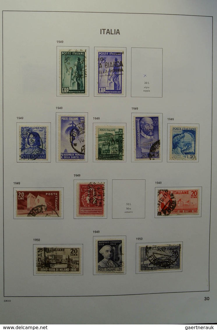 26951 Italien: 1863-2004. Nicely filled, mostly used collection Italy 1863-2004 in 2 Davo albums. Collecti