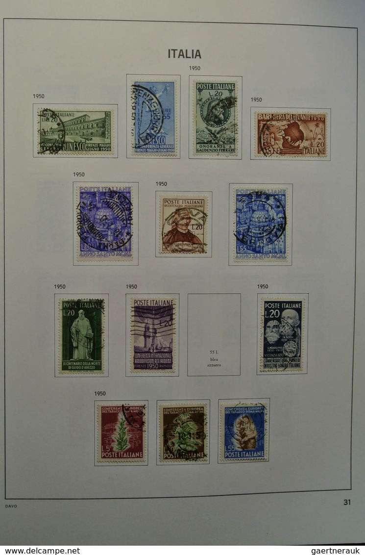 26951 Italien: 1863-2004. Nicely filled, mostly used collection Italy 1863-2004 in 2 Davo albums. Collecti