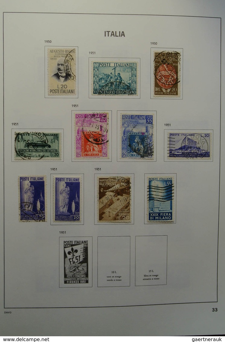 26951 Italien: 1863-2004. Nicely filled, mostly used collection Italy 1863-2004 in 2 Davo albums. Collecti