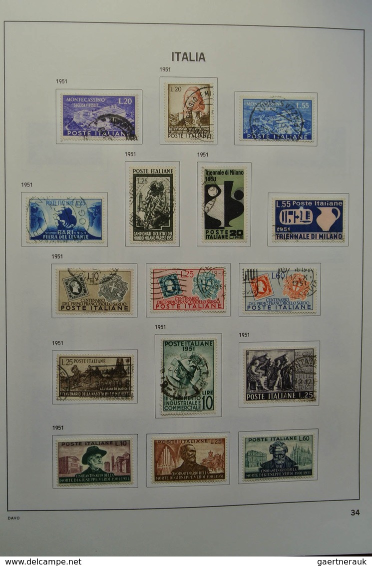 26951 Italien: 1863-2004. Nicely filled, mostly used collection Italy 1863-2004 in 2 Davo albums. Collecti