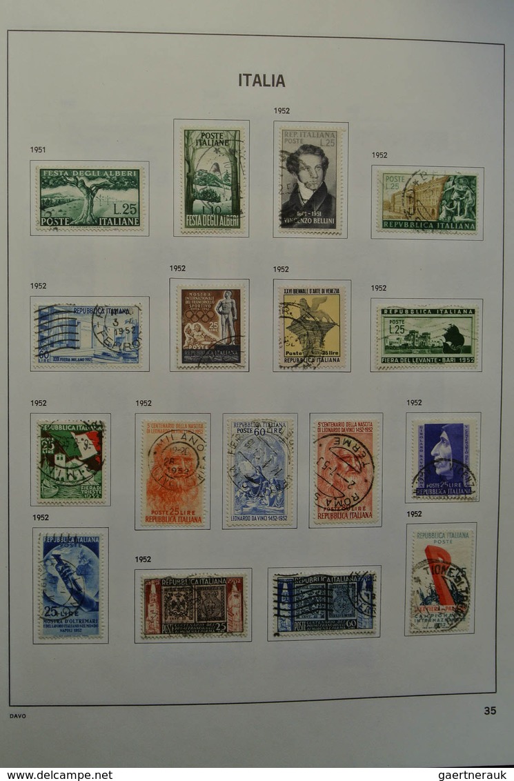 26951 Italien: 1863-2004. Nicely filled, mostly used collection Italy 1863-2004 in 2 Davo albums. Collecti