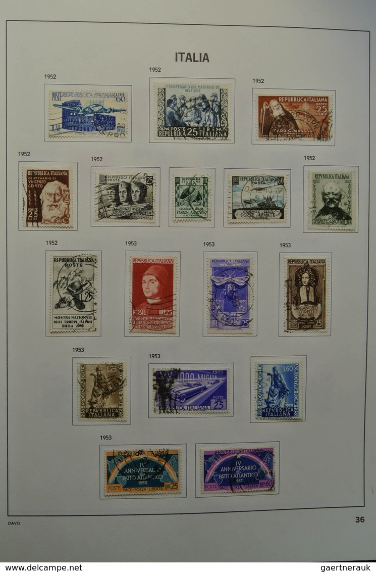 26951 Italien: 1863-2004. Nicely filled, mostly used collection Italy 1863-2004 in 2 Davo albums. Collecti