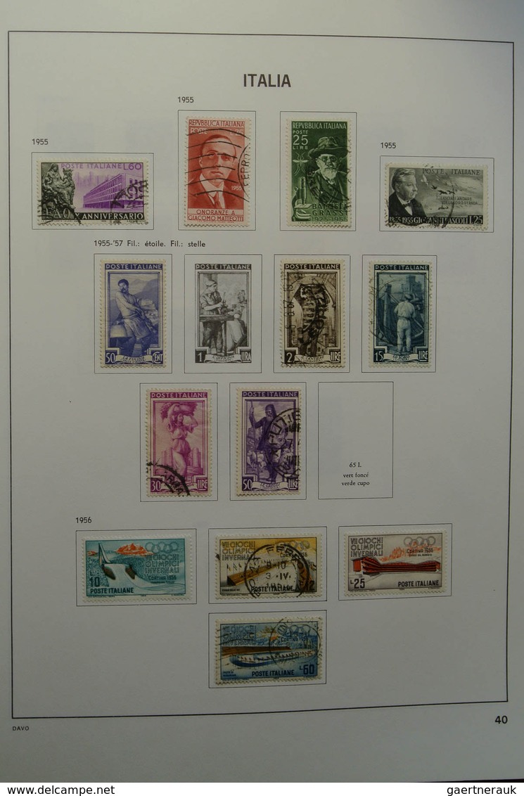 26951 Italien: 1863-2004. Nicely filled, mostly used collection Italy 1863-2004 in 2 Davo albums. Collecti