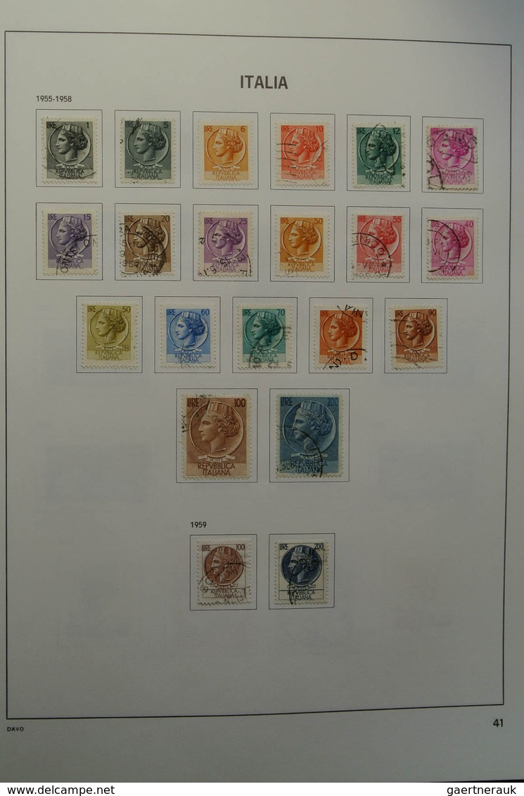 26951 Italien: 1863-2004. Nicely filled, mostly used collection Italy 1863-2004 in 2 Davo albums. Collecti