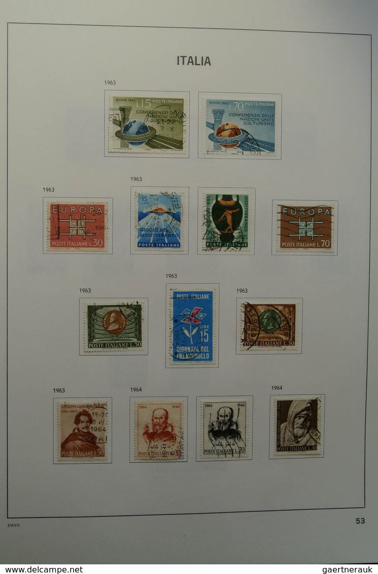 26951 Italien: 1863-2004. Nicely filled, mostly used collection Italy 1863-2004 in 2 Davo albums. Collecti