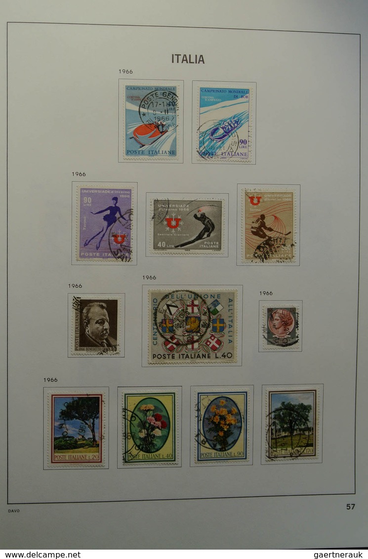 26951 Italien: 1863-2004. Nicely filled, mostly used collection Italy 1863-2004 in 2 Davo albums. Collecti