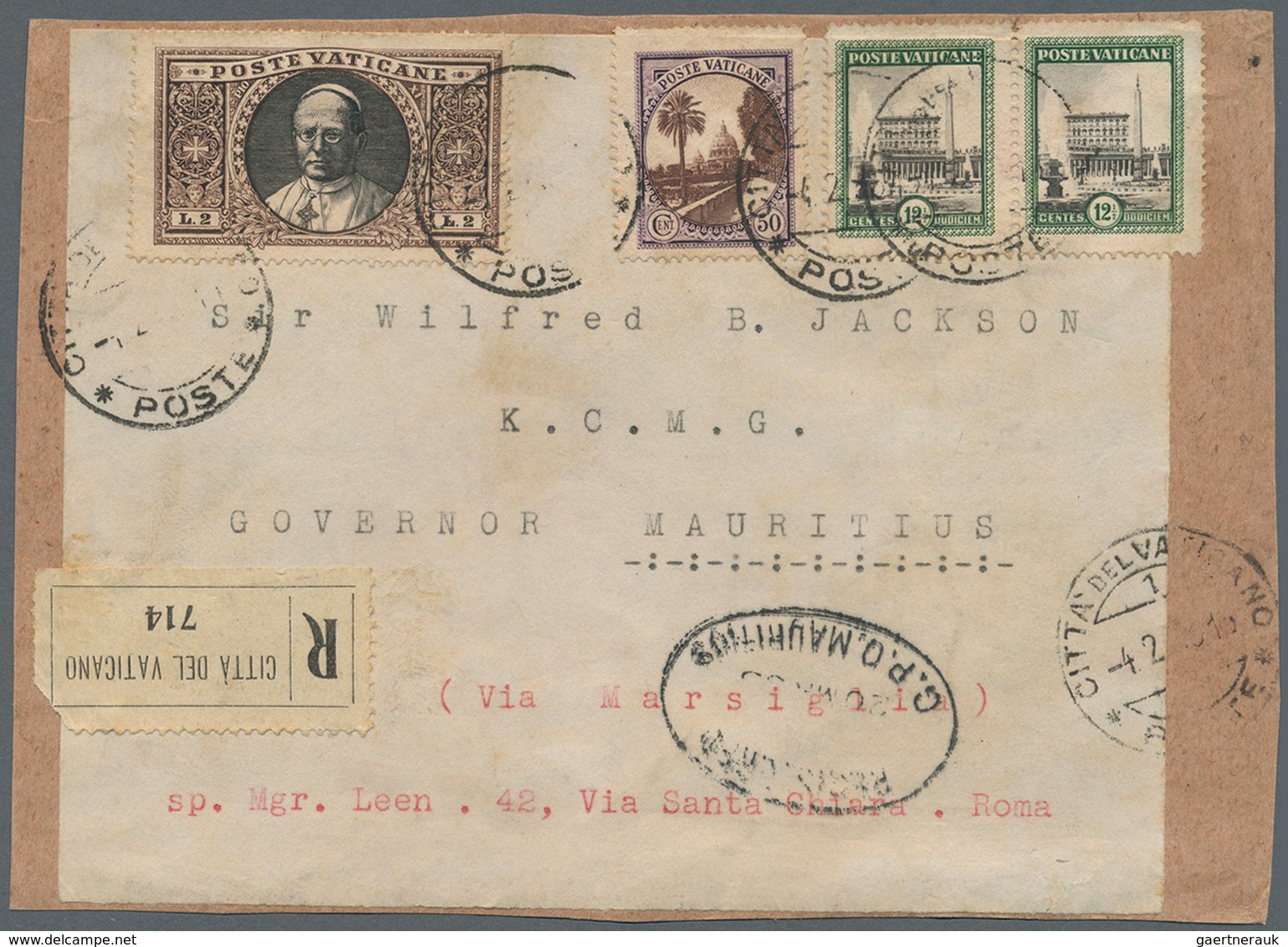 26956 Italien: 1871/1949, Italy/Area, Group Of Six Better Entires, E.g. 1871 Registered Cover, 1933 Vatica - Marcophilie