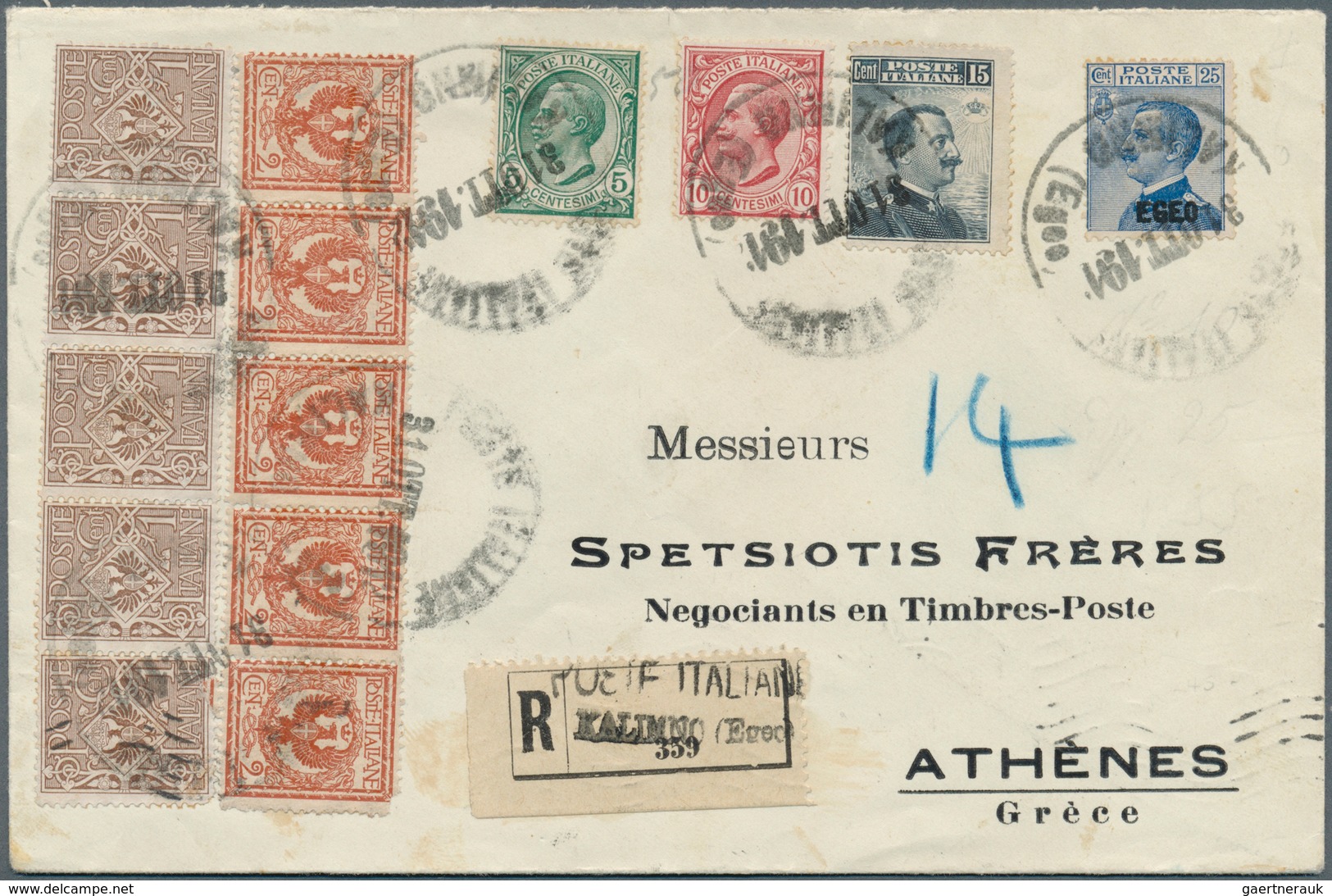 26956 Italien: 1871/1949, Italy/Area, group of six better entires, e.g. 1871 registered cover, 1933 Vatica