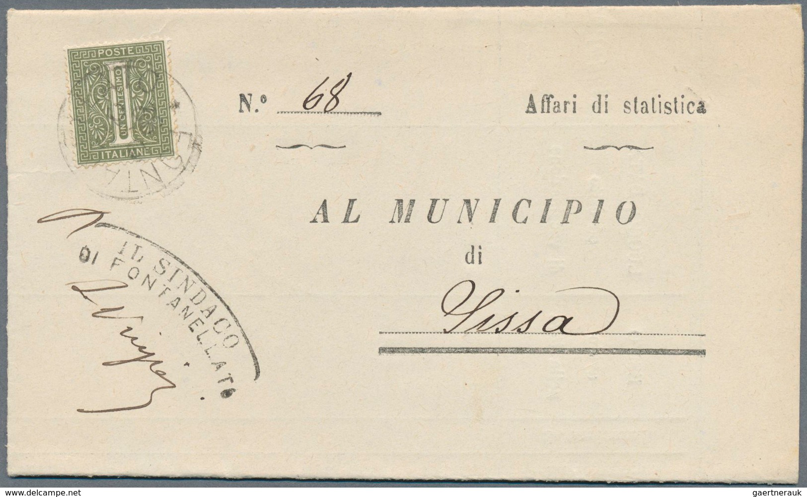 26957 Italien: 1880/1895 (ca.), 7 Gemeindebriefe Mit Verschiedenen Frankaturen, Stempeln Und Adressaten, A - Marcophilie