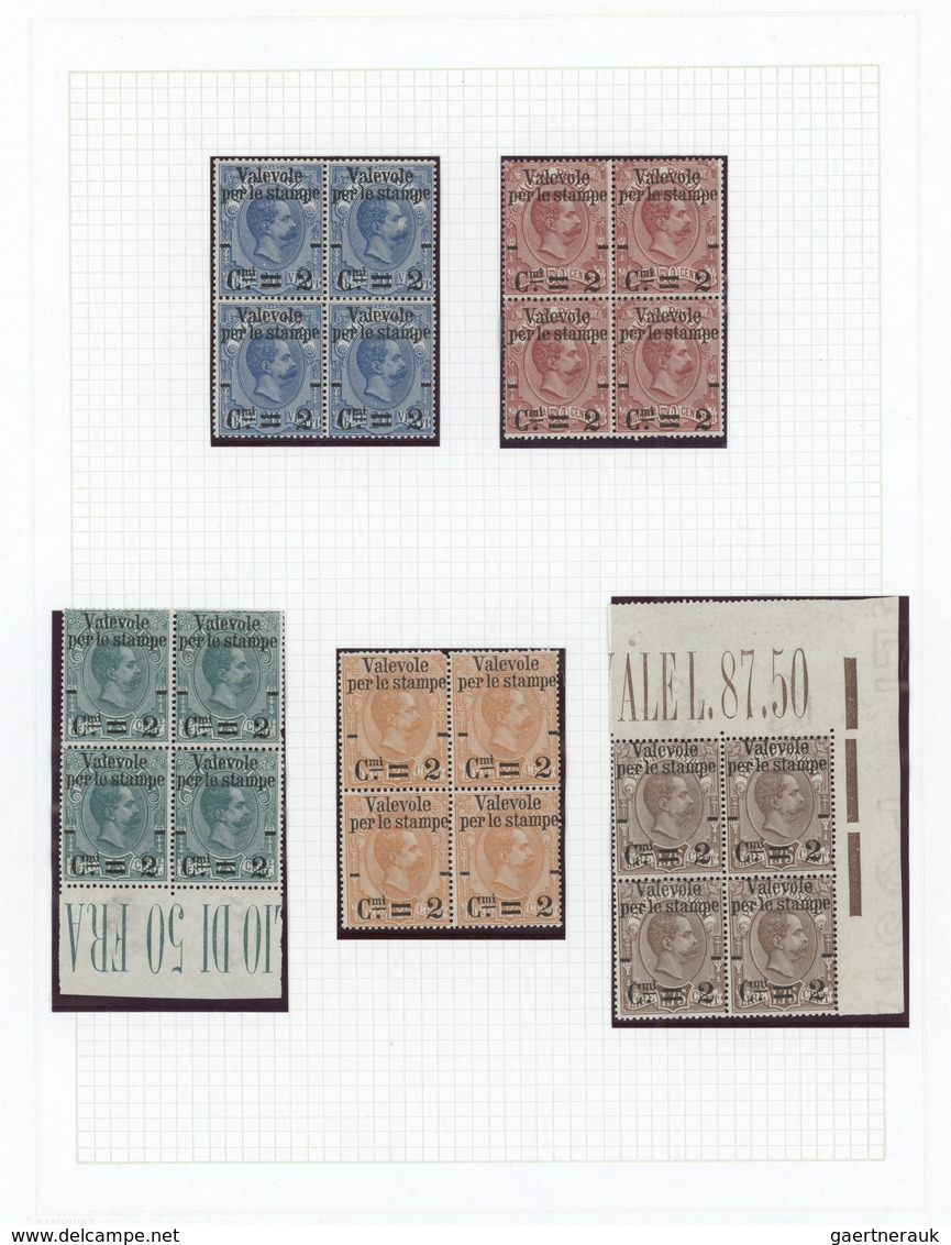 26961 Italien: 1890, Revaluation Overprints On Parcel Stamps, 2c. On 20c. To 2c. On 1.75l., Five Values As - Marcophilie
