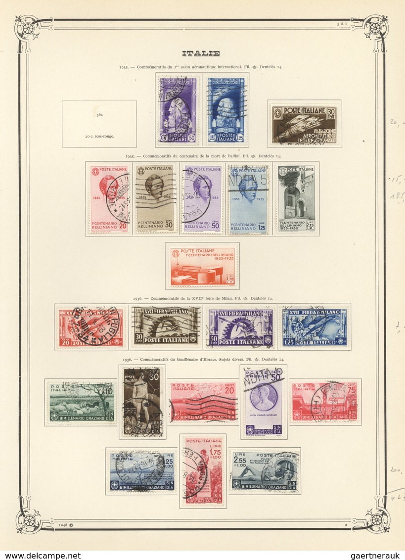 26970 Italien: 1900/1950 (ca.), Mint And Used Collection On Yvert Pages, Comprising Many Interesting And B - Marcophilie